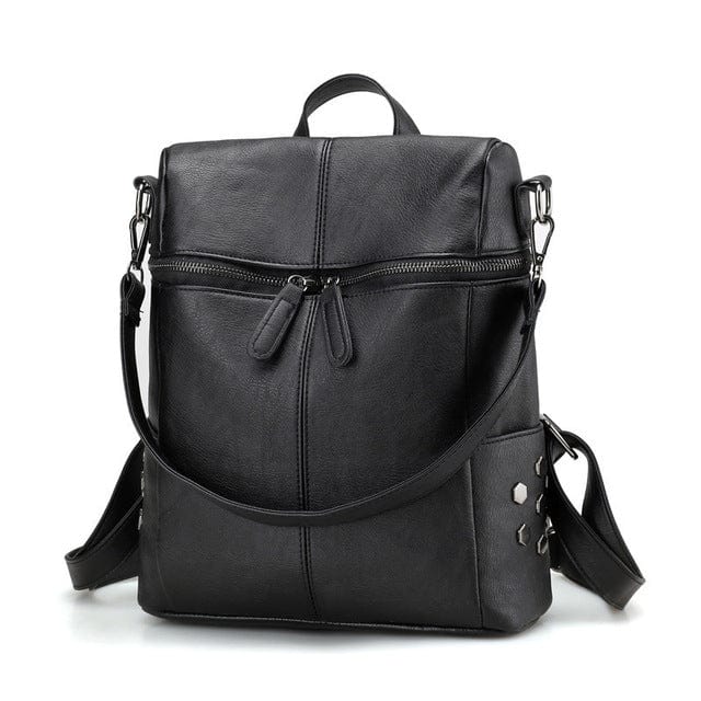 cambioprcaribe Black / China / 26X30X11cm Korean Vegan Leather Backpack Tote
