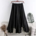 cambioprcaribe Black / One Size Midi Irregular Pleated Fishtail Skirt