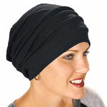 cambioprcaribe Black Solid Warm Headscarf Bonnet