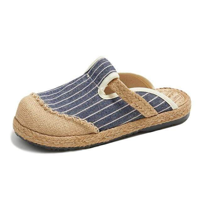 cambioprcaribe Blue / 9 Striped Hemp & Cotton Loafers