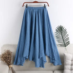 cambioprcaribe Blue / One Size Midi Irregular Pleated Fishtail Skirt