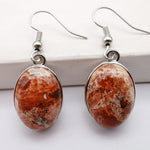 cambioprcaribe Breciated Stone Natural Stone Oval Earrings