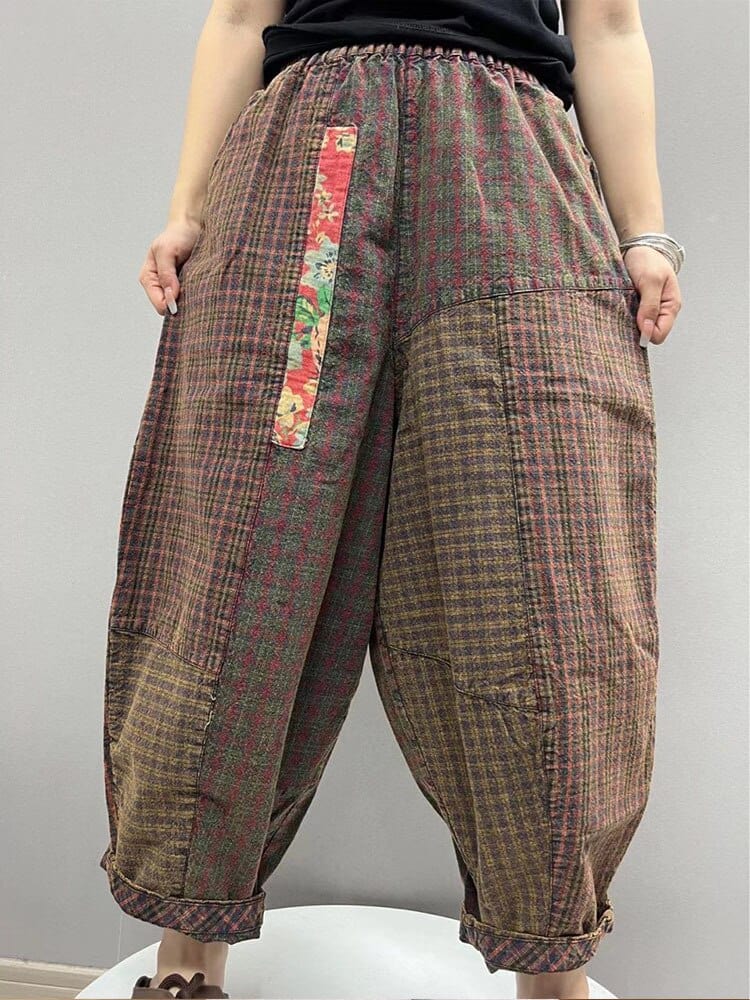 cambioprcaribe Brown / One Size / China Harajuku Loose Cotton Wide Pants