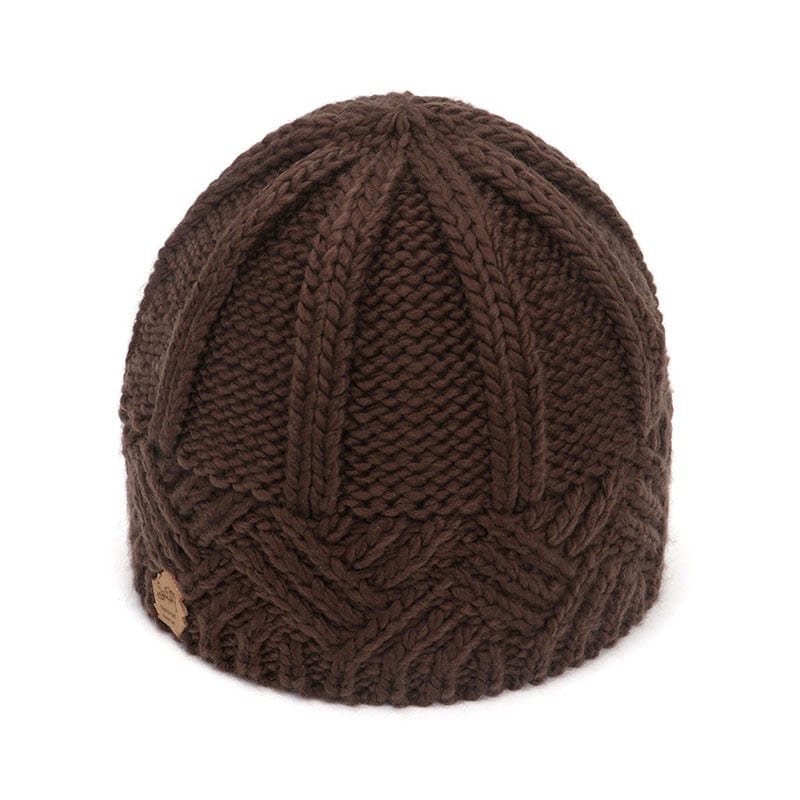 cambioprcaribe Brown Retro Knitted Beanie Hat