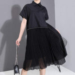 cambioprcaribe Dress Black Pleated T-Shirt Dress | Millennnials