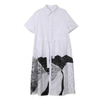 cambioprcaribe Dress White / One Size Paysane Black and White Abstract Shirt Dress | Millennials