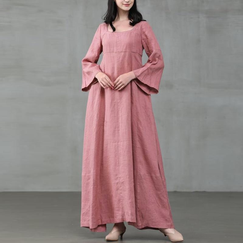 cambioprcaribe Dresses Pink / XL Medieval Square Collar Maxi Dress