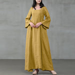 cambioprcaribe Dresses Yellow / XL Medieval Square Collar Maxi Dress