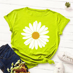 cambioprcaribe F0517-yinguang / S Vintage Daisy Flower Cotton Tee