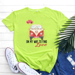 cambioprcaribe F0637-Yinguang / S Love Bus Printed T-Shirt