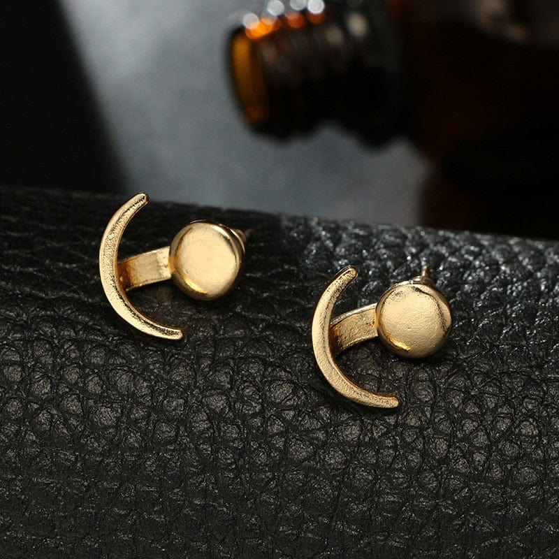 cambioprcaribe Geometric Round Moon Earrings