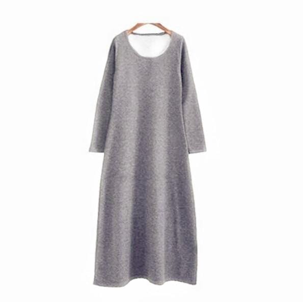 cambioprcaribe Gray / M Dalia Long Sleeve Warm Maxi Dress