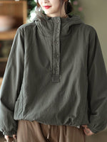 cambioprcaribe Gray / One Size / China Everest Loose Hooded Jacket