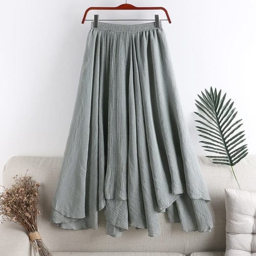 cambioprcaribe Gray / One Size Midi Irregular Pleated Fishtail Skirt
