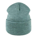 cambioprcaribe Green Knitted Autumn Beanie Hats