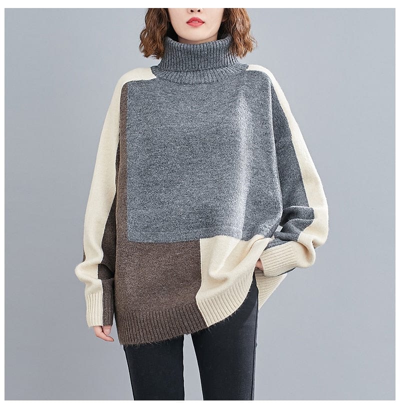cambioprcaribe Grey / One Size Haily Knitted Turtleneck Sweater