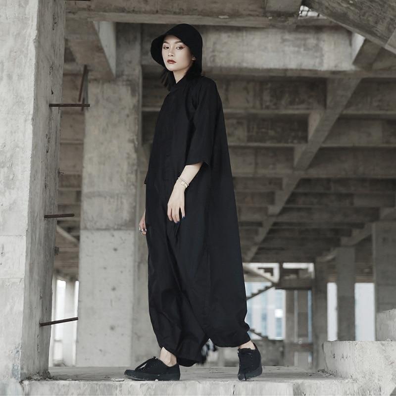 cambioprcaribe Jumpsuits Street Style Black Oversized Jumpsuit | Millennials
