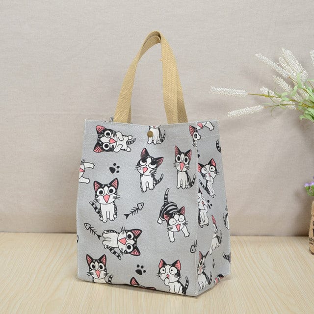 cambioprcaribe Kitty Funky Printed Canvas Shopper Tote
