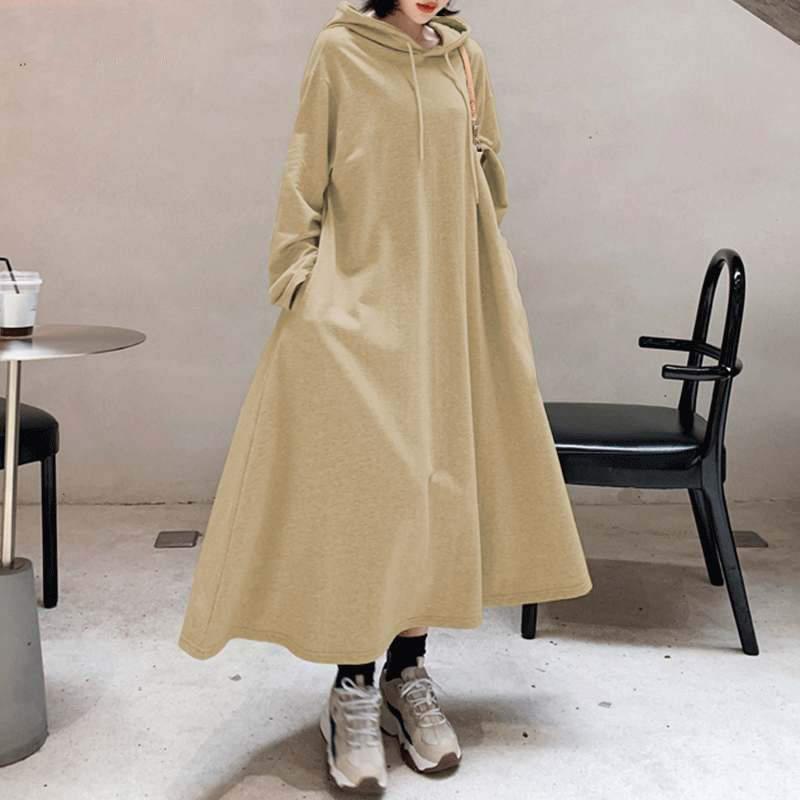 cambioprcaribe maxi Beige / XL Allegria Hooded Oversized Maxi Dress