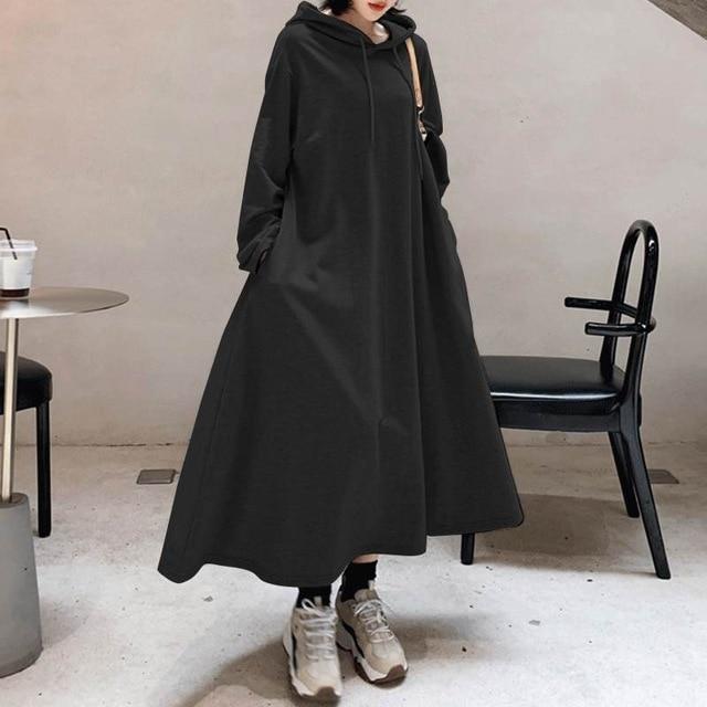 cambioprcaribe maxi Black / 5XL Allegria Hooded Oversized Maxi Dress