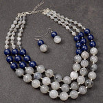 Multi Layer Beaded Necklace & Earrings Set