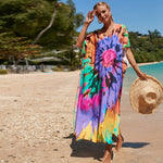 cambioprcaribe Multi / Plus Size Tie Dye Rayon Beach Dress