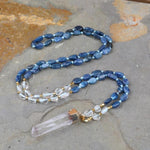 cambioprcaribe Necklace 80cm Long Blue Kyanite White Quartz Necklace