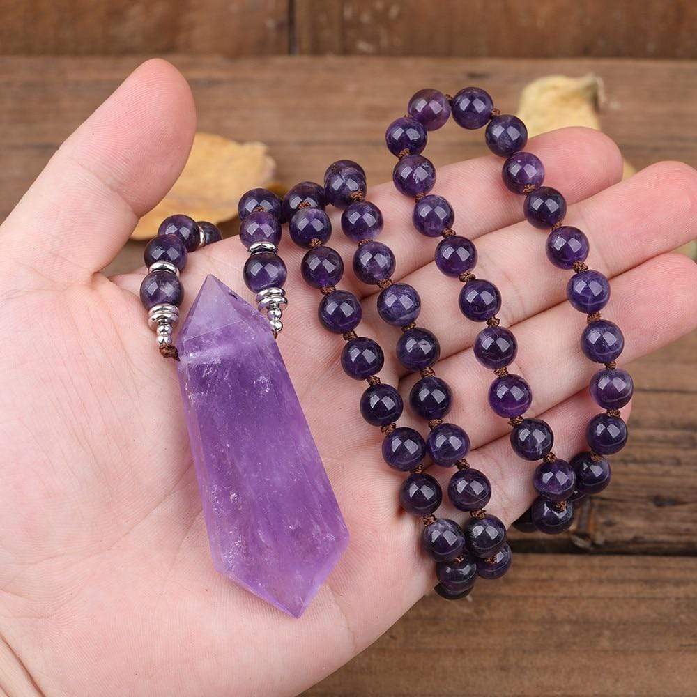 cambioprcaribe Necklace 80cm Natural Purple Yoga Necklace