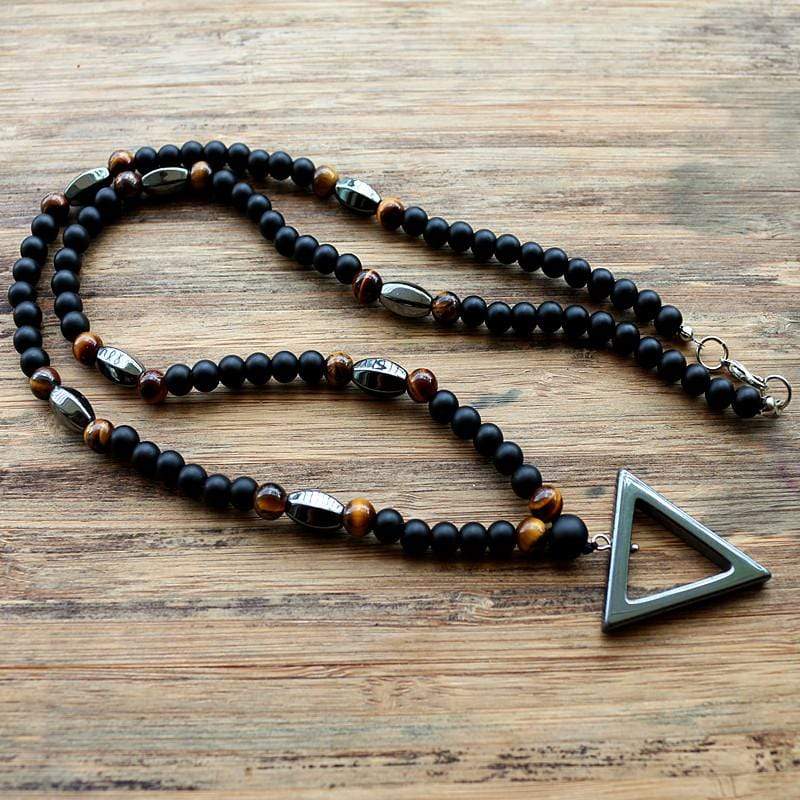 cambioprcaribe Necklace Tiger Eye & Hematite Beaded Necklace
