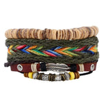 cambioprcaribe Nullah 4 Pieces Set Leather Bracelet