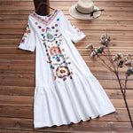 cambioprcaribe Off White / S Bohemian Floral Midi Dress