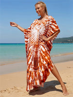 cambioprcaribe Orange / One Size Orange Tie Dye Beach Dress