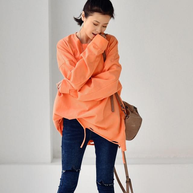 cambioprcaribe outerwear orange pink / L Oversized Ripped Pullover