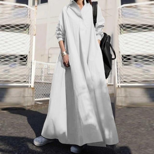 cambioprcaribe outerwear Solid White / XXXL Elaine White Oversized Shirt Dress