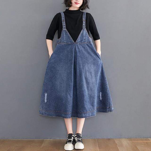 cambioprcaribe overall dress Blue / XXL / CN, 164 Madison Vintage Denim Overall Dress