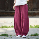 cambioprcaribe Pants Red / L Sakura Wide Leg Linen Pants | Zen