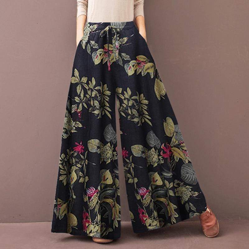 cambioprcaribe Pants Talia Vintage Floral Trousers