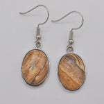 cambioprcaribe Picture Jasper Natural Stone Oval Earrings