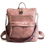 cambioprcaribe Pink Multi Use Vegan Leather Tote Backpack