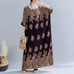 cambioprcaribe Purple / One Size Imperial Beauty Kaftan Dress