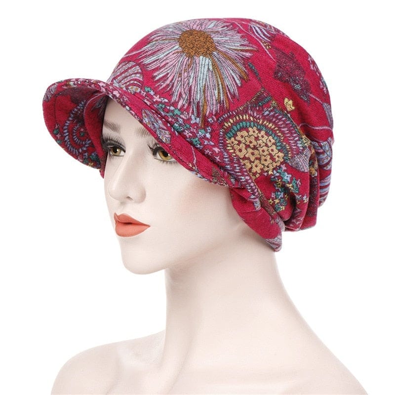 cambioprcaribe Red Floral / One Size Beanie Cap