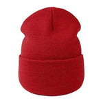 cambioprcaribe Red Knitted Autumn Beanie Hats