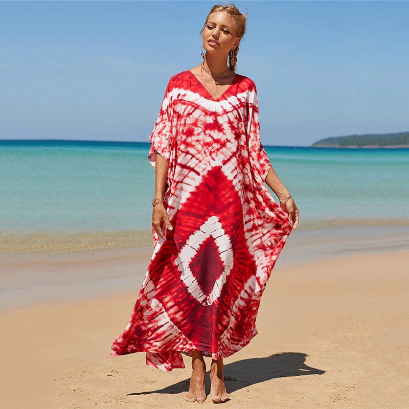 cambioprcaribe Red / One Size Sunset Tie Dye Maxi Dress