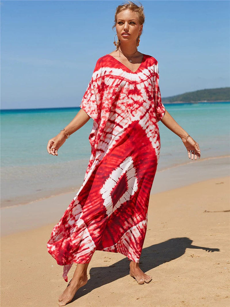 cambioprcaribe Red / One Size Sunset Tie Dye Maxi Dress