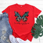 cambioprcaribe Red / S Graphic New Butterfly Printed Top