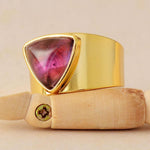 cambioprcaribe Healing Crystals Triangle Ring - Amethyst