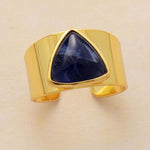cambioprcaribe Healing Crystals Triangle Ring - Lapis Lazuli