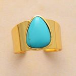 cambioprcaribe Healing Crystals Triangle Ring - Turquoise