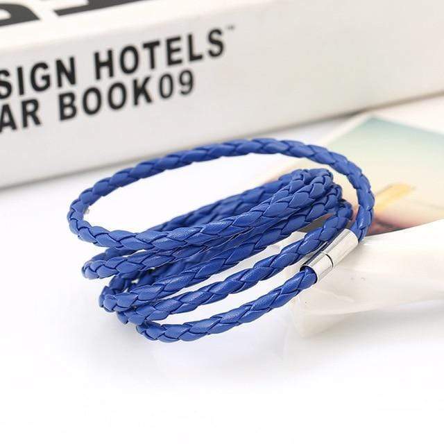 cambioprcaribe Royal Blue Braided Macrame Layered Bracelets