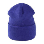 cambioprcaribe Royal blue Knitted Autumn Beanie Hats